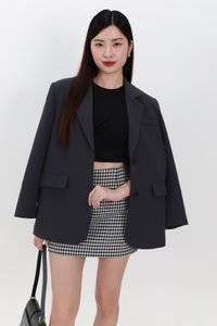Oran Oversized Blazer in Dark Grey