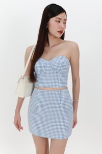Henley Houndstooth Co-ord Skorts in Light Blue