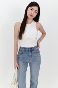 Tenra Twist Tank Top in White Tenra Twist Tank Top in White
