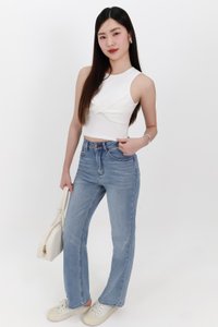 Tenra Twist Tank Top in White Tenra Twist Tank Top in White