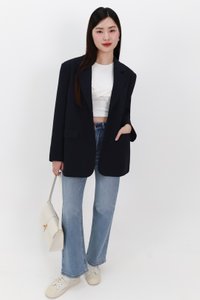 Oran Oversized Blazer in Dark Blue