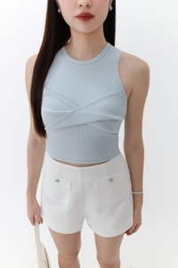Tenra Twist Tank Top in Light Blue