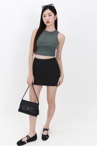 Tenra Twist Tank Top in Muted Forest Tenra Twist Tank Top in Muted Forest