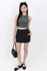 Tenra Twist Tank Top in Muted Forest Tenra Twist Tank Top in Muted Forest