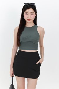 Tenra Twist Tank Top in Muted Forest Tenra Twist Tank Top in Muted Forest