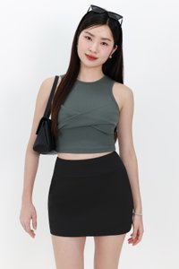 Tenra Twist Tank Top in Muted Forest Tenra Twist Tank Top in Muted Forest