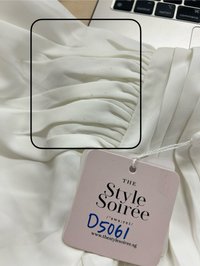 DEFECT | Caelie Chiffon Puffy Sleeve Top in White in XS