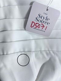 DEFECT | Caitlin Cross Back Pleat Maxi in White in XS