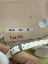 DEFECT | Brooklyn Buckle Strappy Block Heels in Cream White in 35