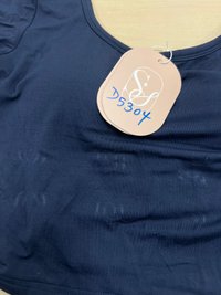 DEFECT | Leria Low Back Sleeve Top in Steel Blue in M