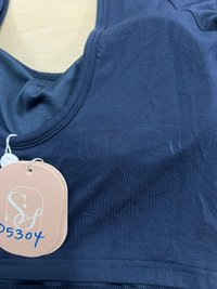 DEFECT | Leria Low Back Sleeve Top in Steel Blue in M