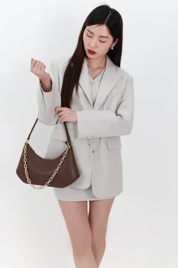 Cassandra Co-ord Blazer in Light Soft Grey