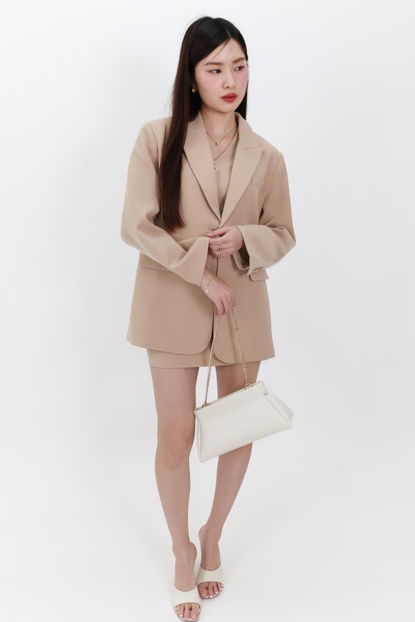 Cassandra Co-ord Blazer in Light Camel Brown