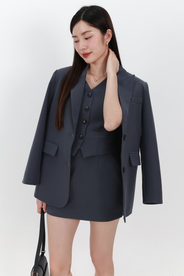 Cassandra Co-ord 3-pc Set in Gunmetal