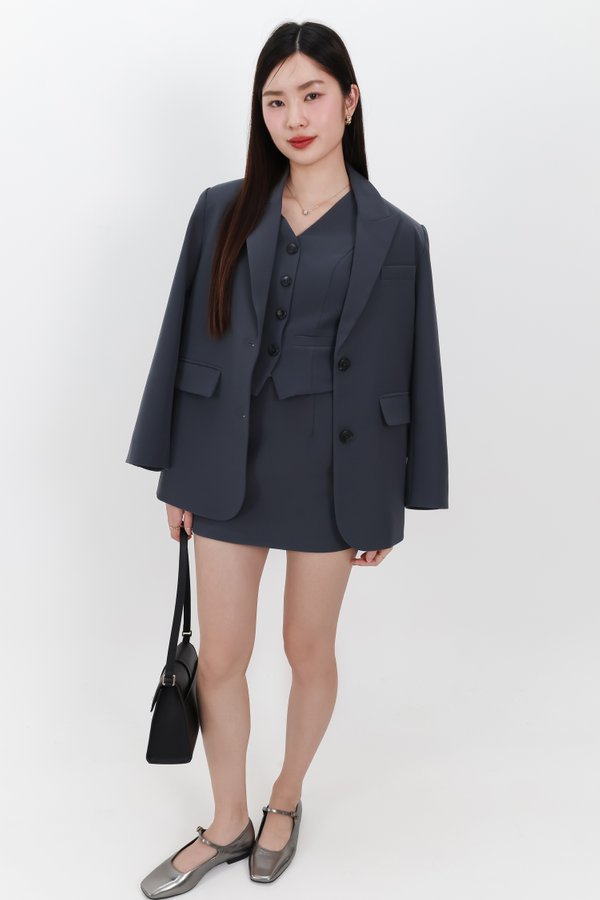 Cassandra Co-ord Blazer in Gunmetal