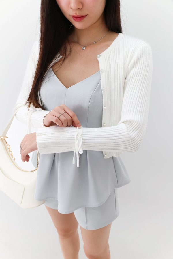 BACKORDER | Briella Button Up Knit Cardigan in White