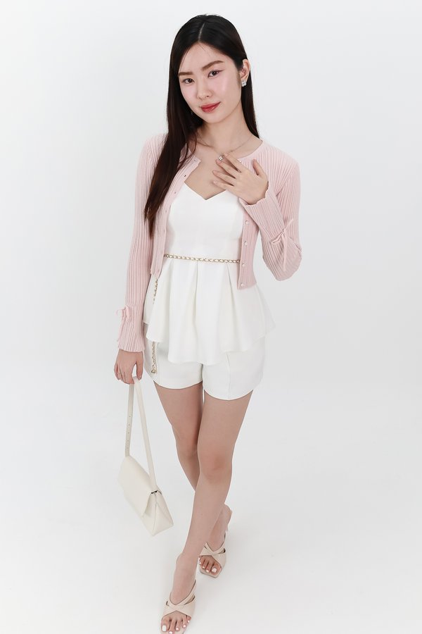 BACKORDER | Briella Button Up Knit Cardigan in Light Pink