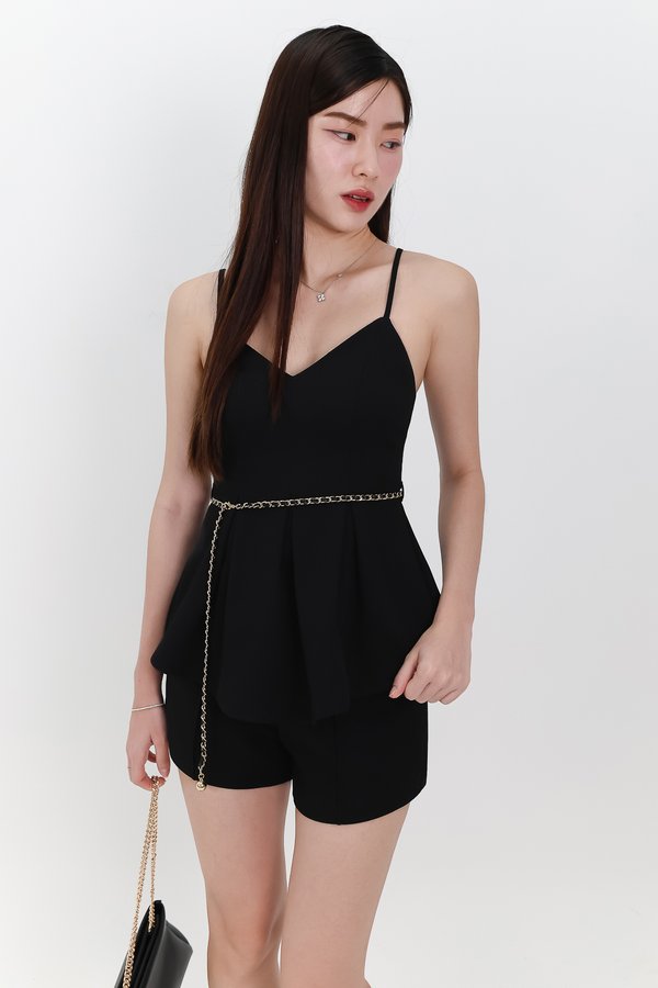 Coco Co-ord Peplum Top in Black