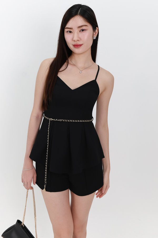 Coco Co-ord Peplum Top in Black