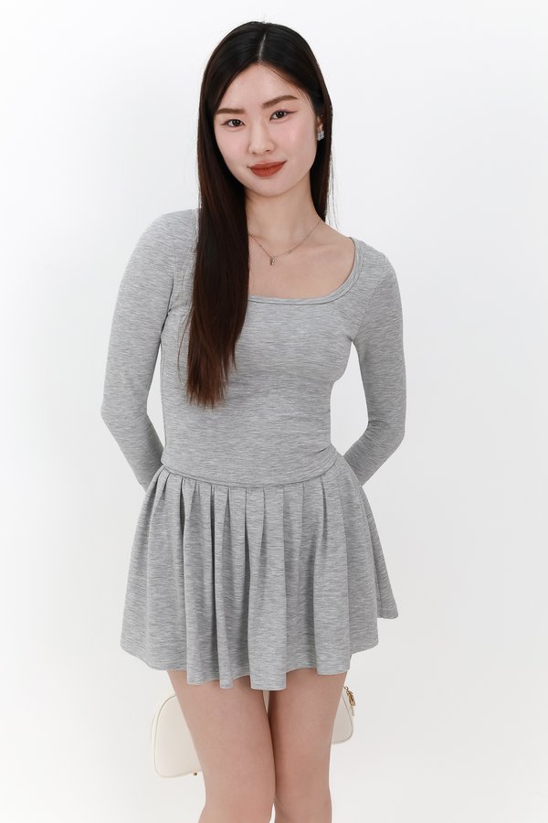 DEFECT | Carina Co-ord Sleeved Top in Light Grey in L