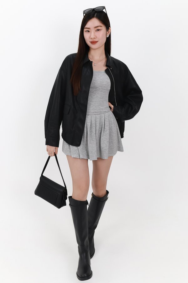 BACKORDER | Peira PU Leather Jacket in Black