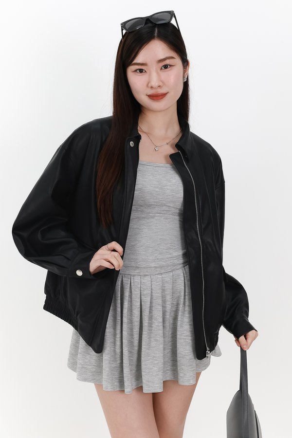 BACKORDER | Peira PU Leather Jacket in Black