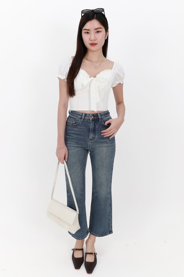 Solla Straight Cut Denim Jeans in Dark Wash ( Petite Length )