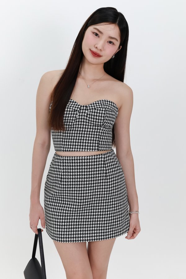 DEFECT | Henley Houndstooth Co-ord Top in Black in XXS