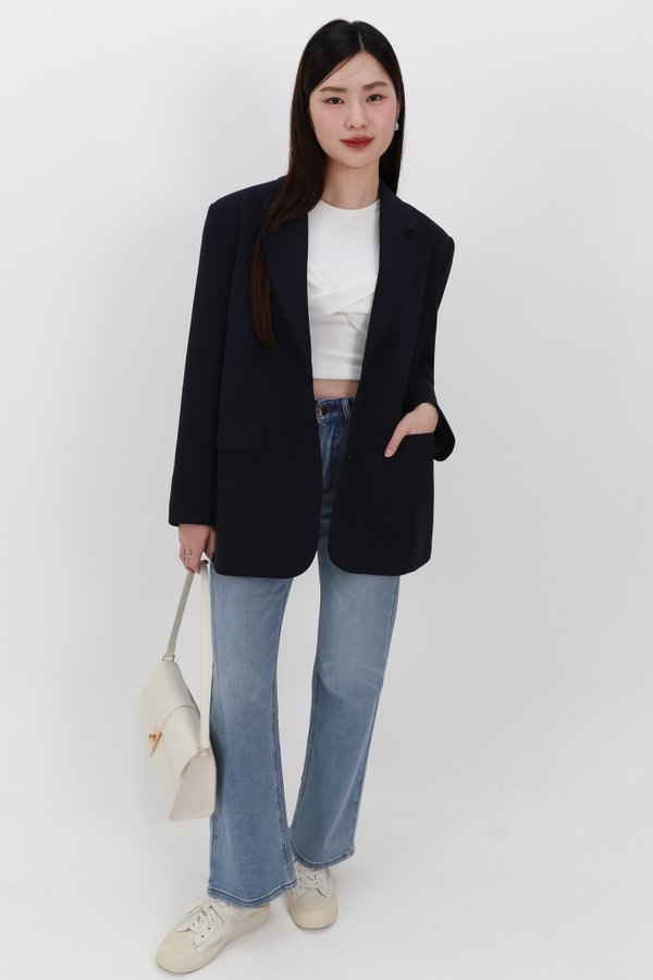 Oran Oversized Blazer in Dark Blue