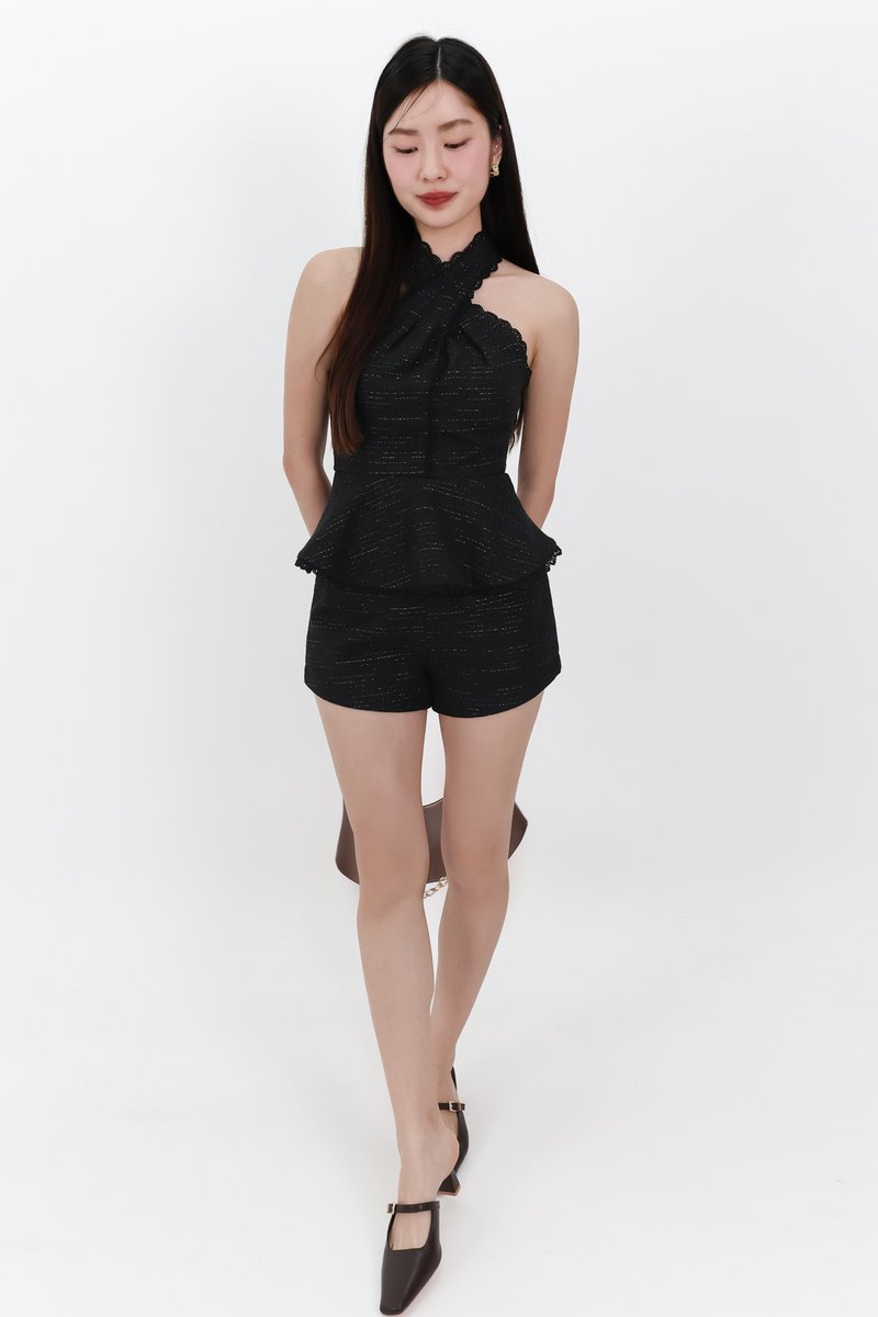 Taerin Tweed Co-ord Shorts in Black
