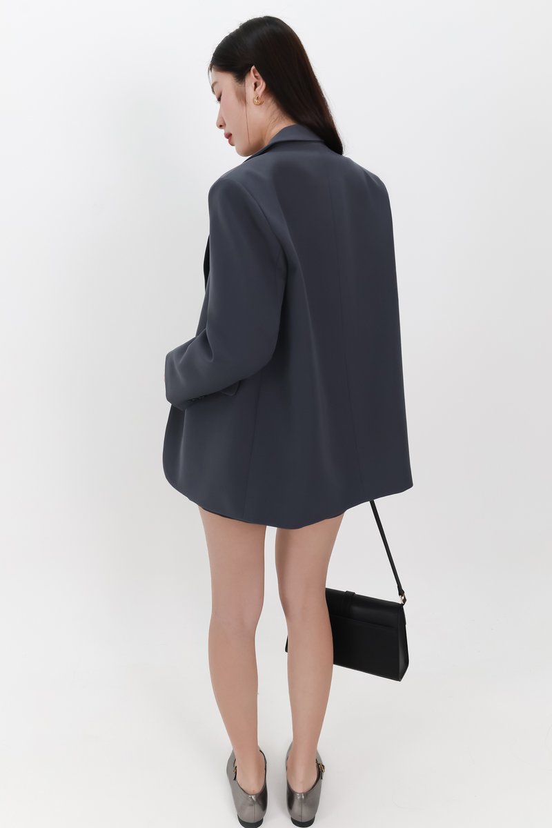 Cassandra Co-ord Blazer in Gunmetal