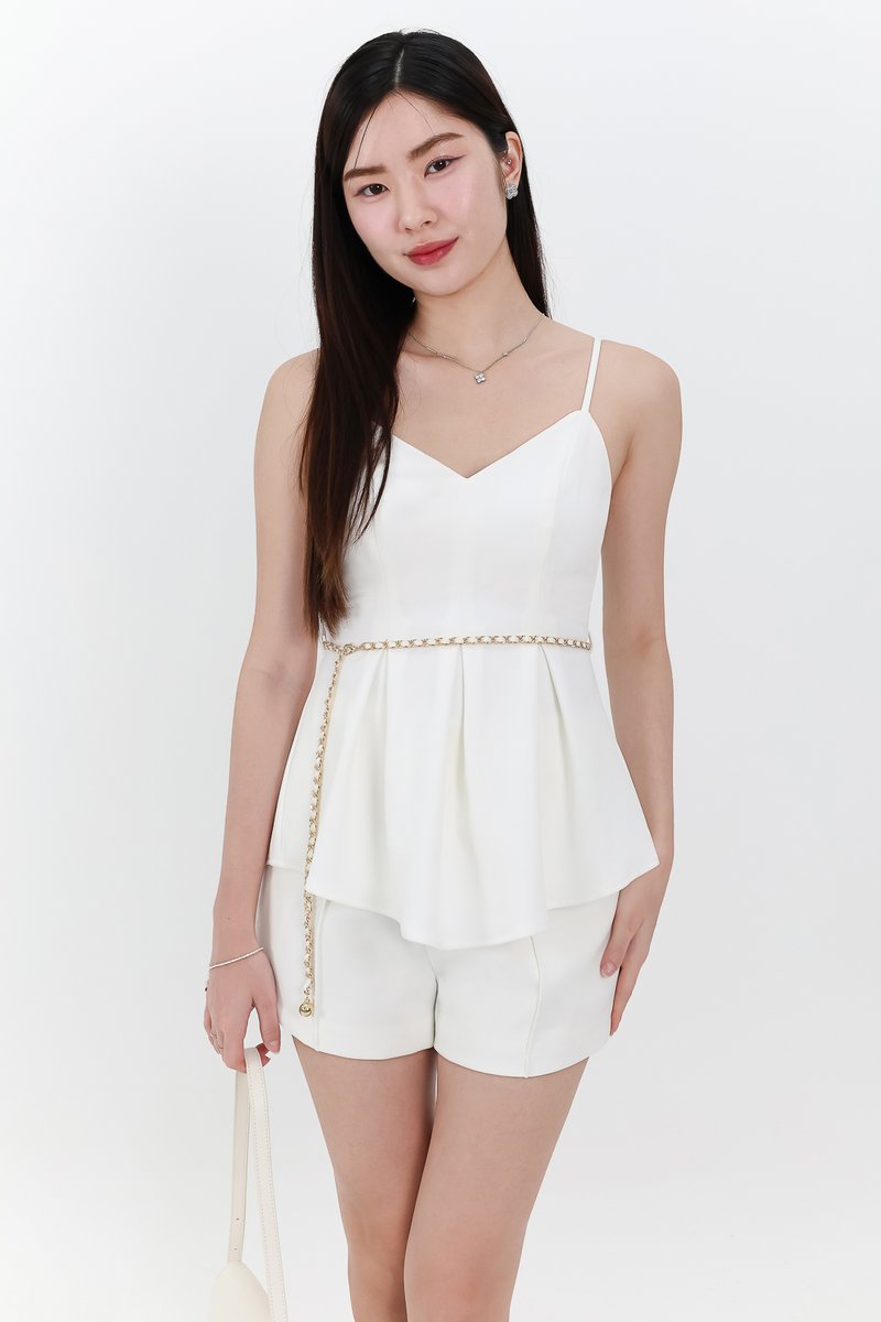 Coco Co-ord Peplum Top in White