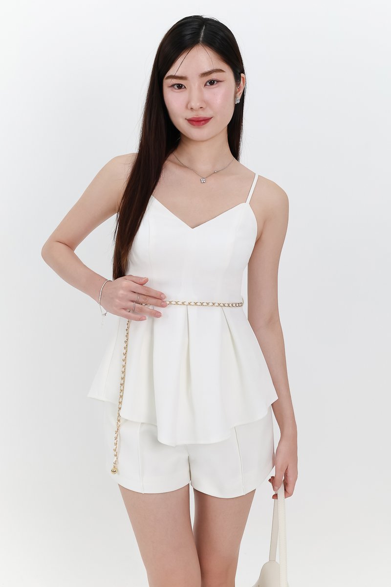 Coco Co-ord Peplum Top in White