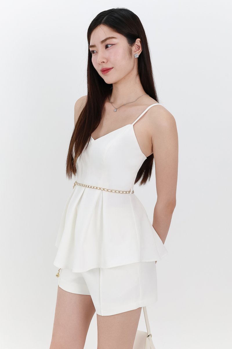Coco Co-ord Peplum Top in White