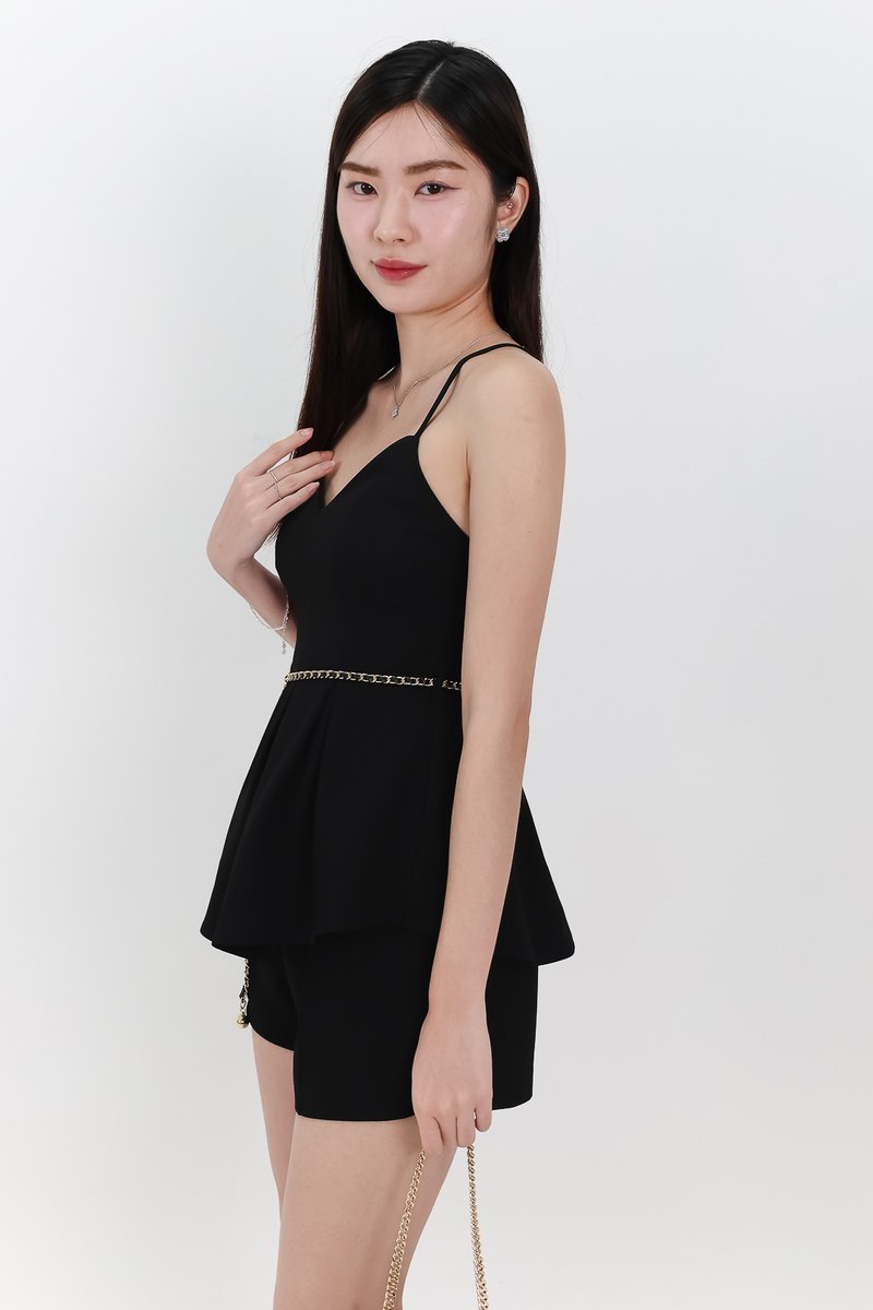 Coco Co-ord Peplum Top in Black