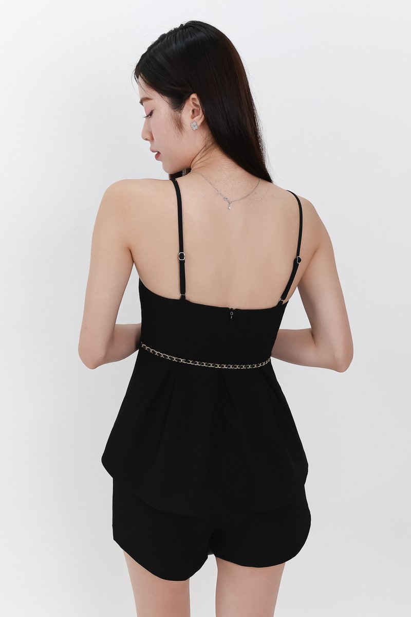 Coco Co-ord Peplum Top in Black