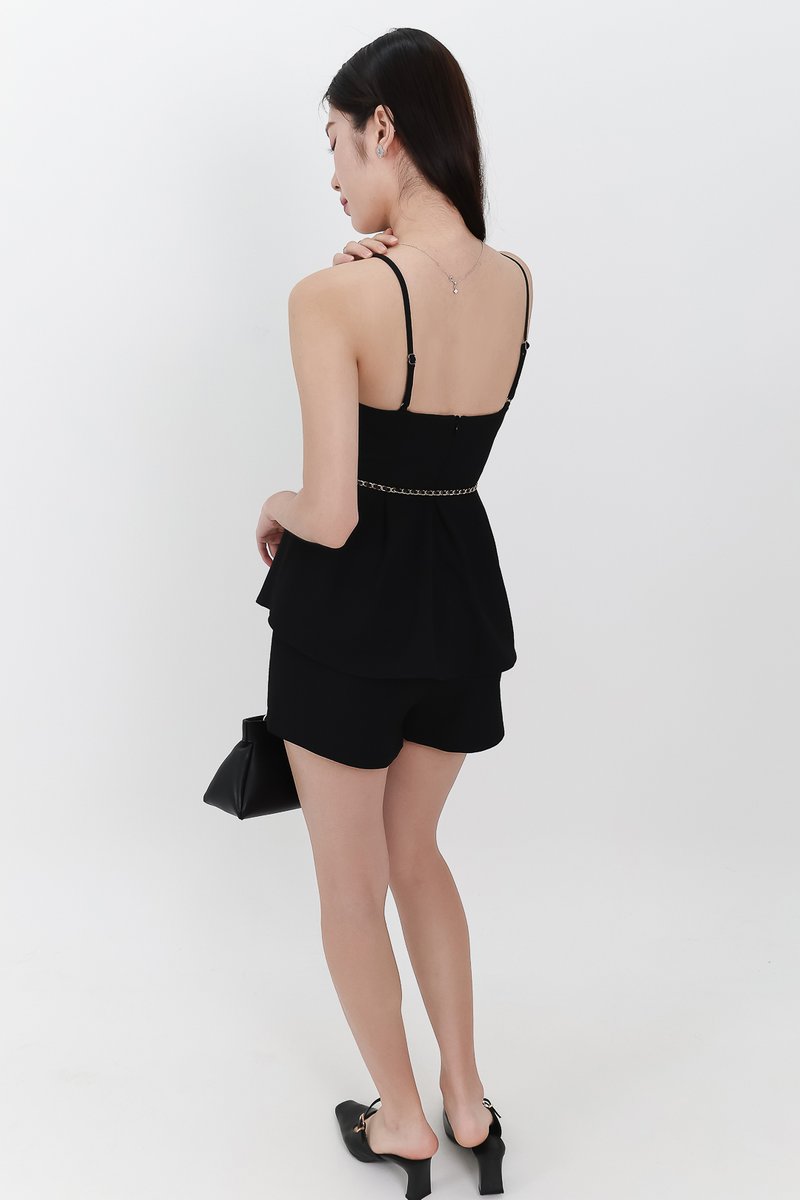 Coco Co-ord Peplum Top in Black