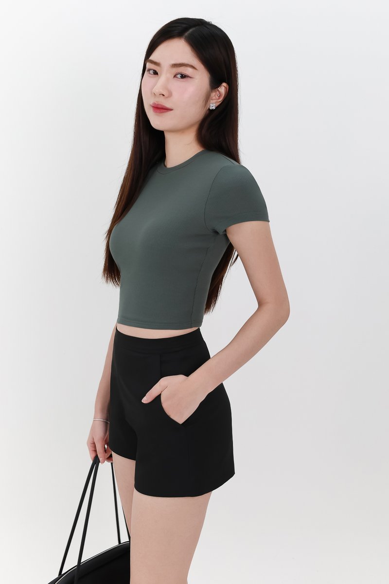 Marcelle Multi Way Shorts Skorts in Black