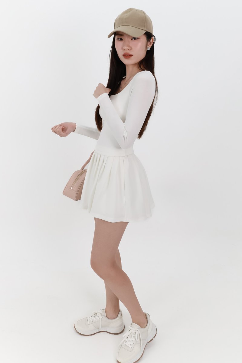 Carina Co-ord Sleeved Top in White Carina Co-ord Sleeved Top in White