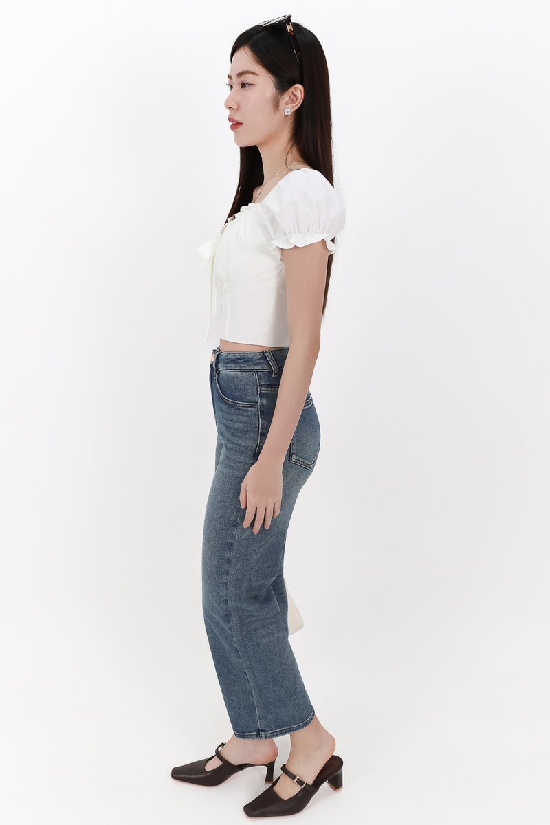 Solla Straight Cut Denim Jeans in Dark Wash ( Petite Length ) Solla Straight Cut Denim Jeans in Dark Wash ( Petite Length )