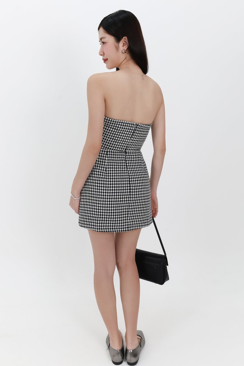Henley Houndstooth Co-ord Skorts in Black