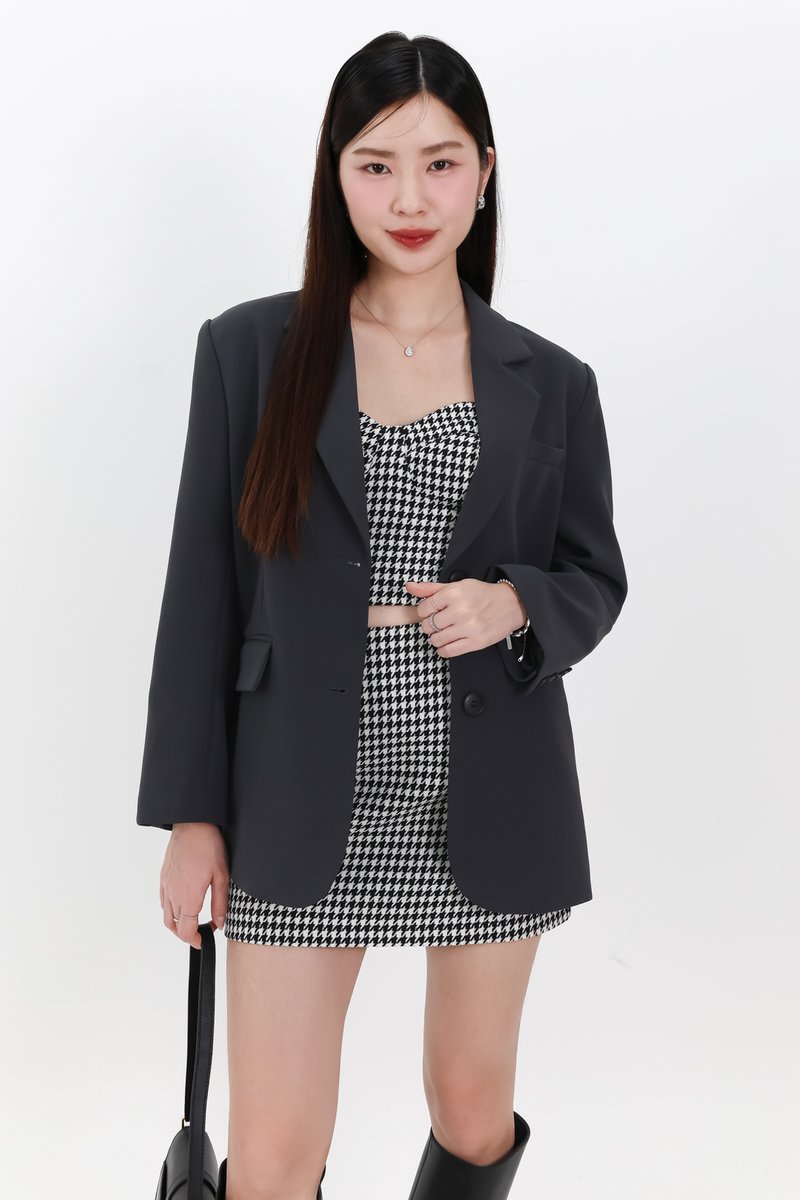 Oran Oversized Blazer in Dark Grey