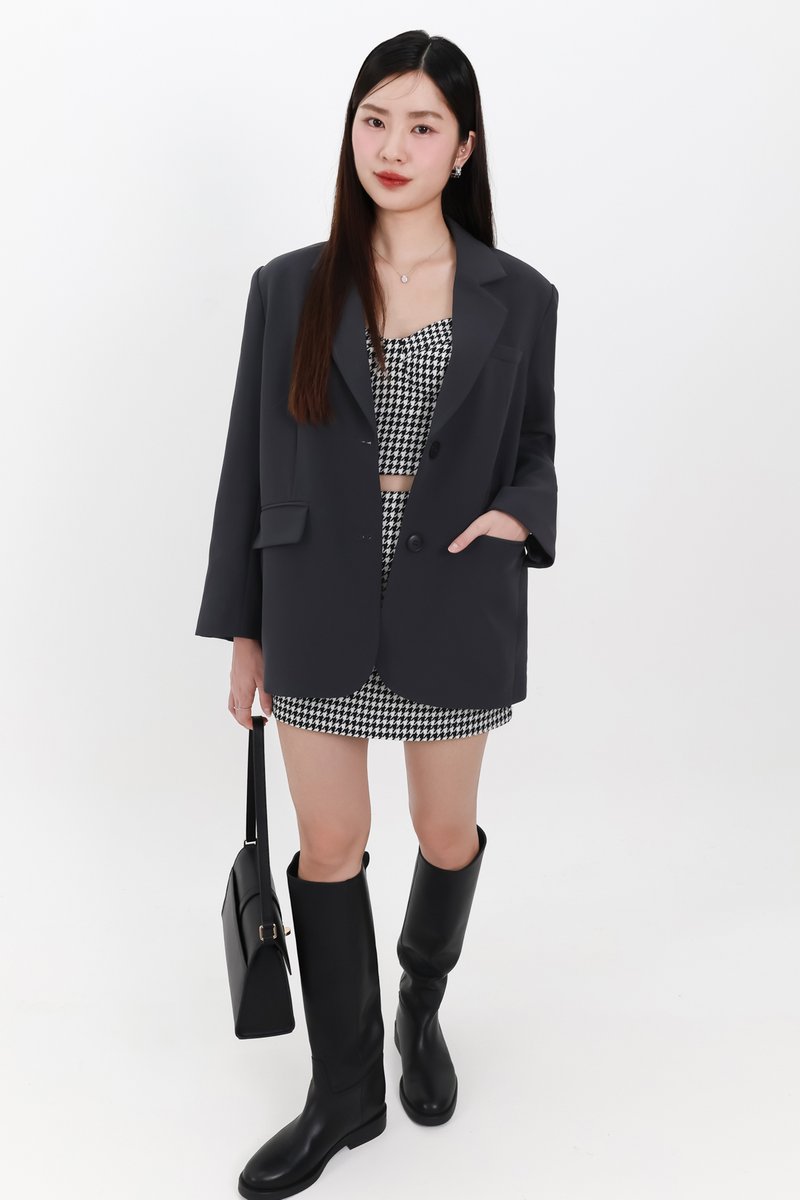 Oran Oversized Blazer in Dark Grey