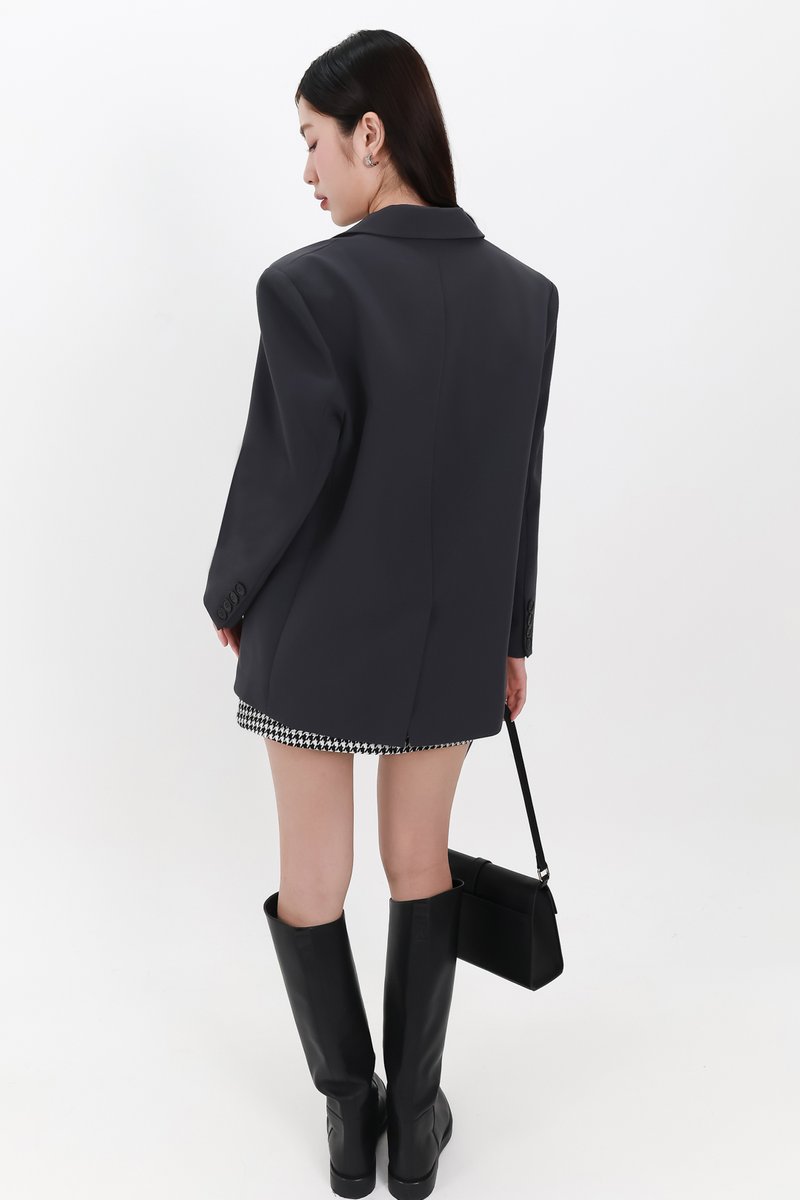 Oran Oversized Blazer in Dark Grey