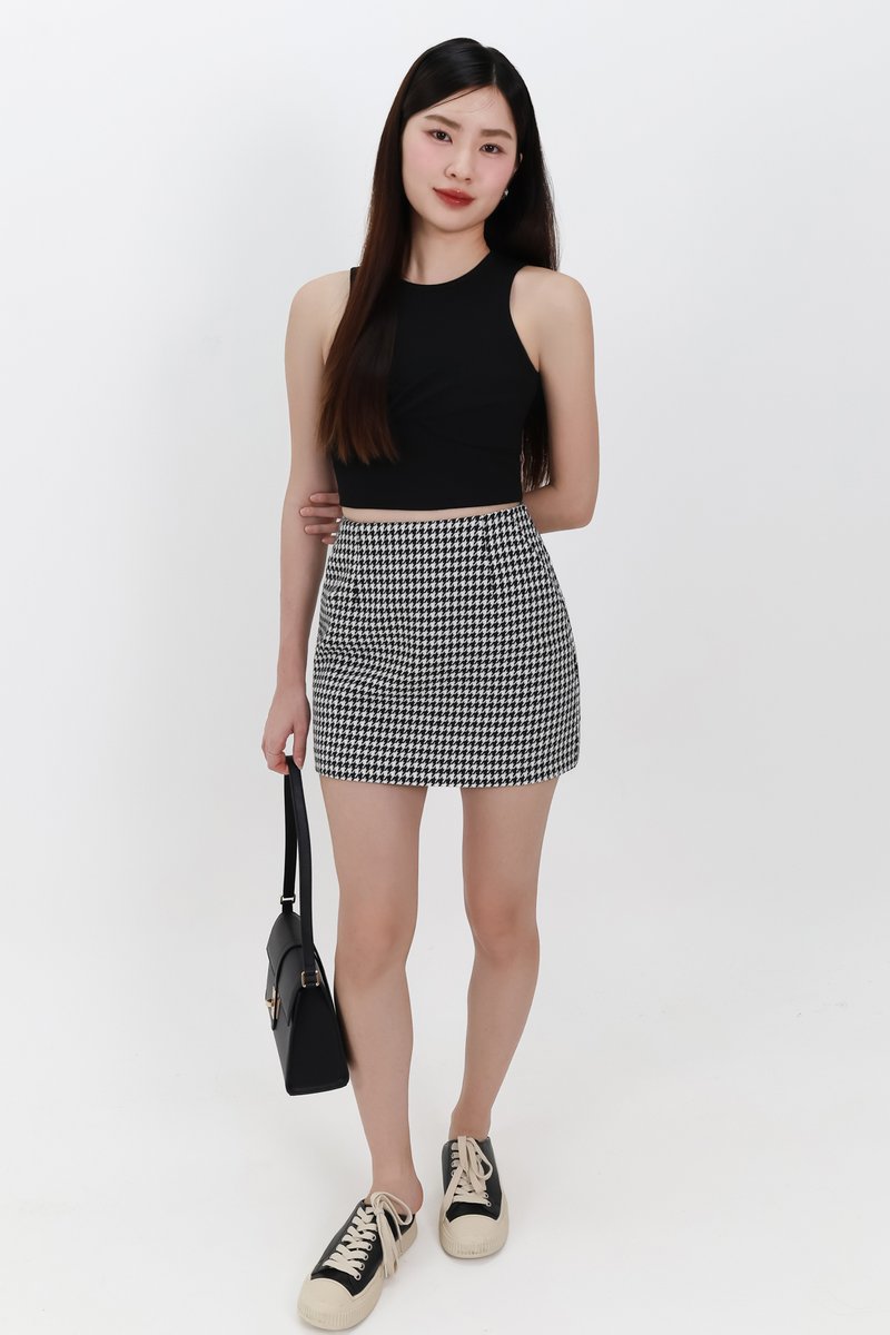 Henley Houndstooth Co-ord Skorts in Black