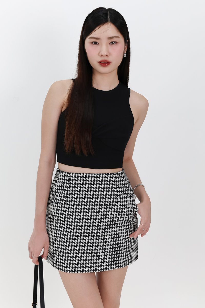 Tenra Twist Tank Top in Black