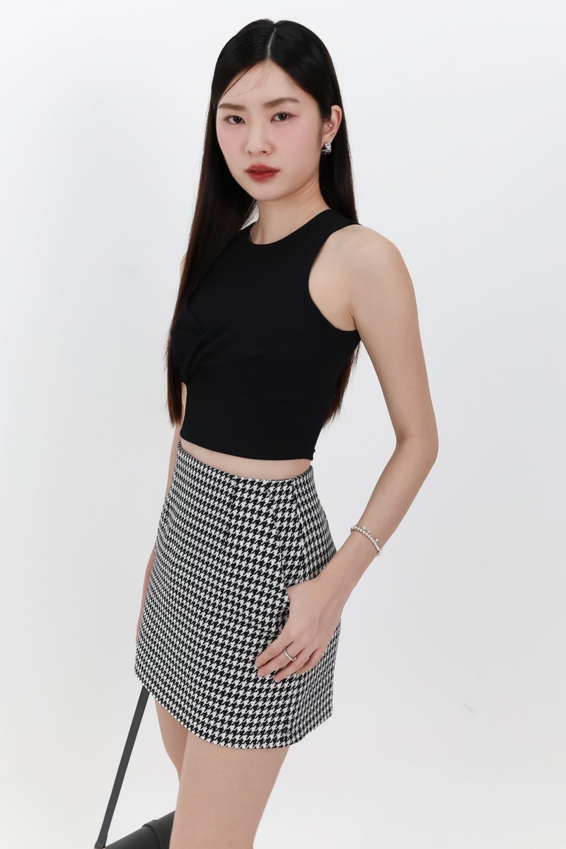 Henley Houndstooth Co-ord Skorts in Black