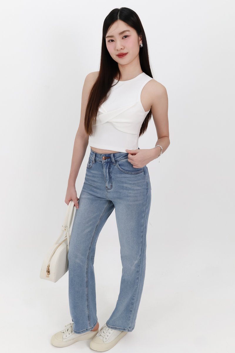 Tenra Twist Tank Top in White Tenra Twist Tank Top in White