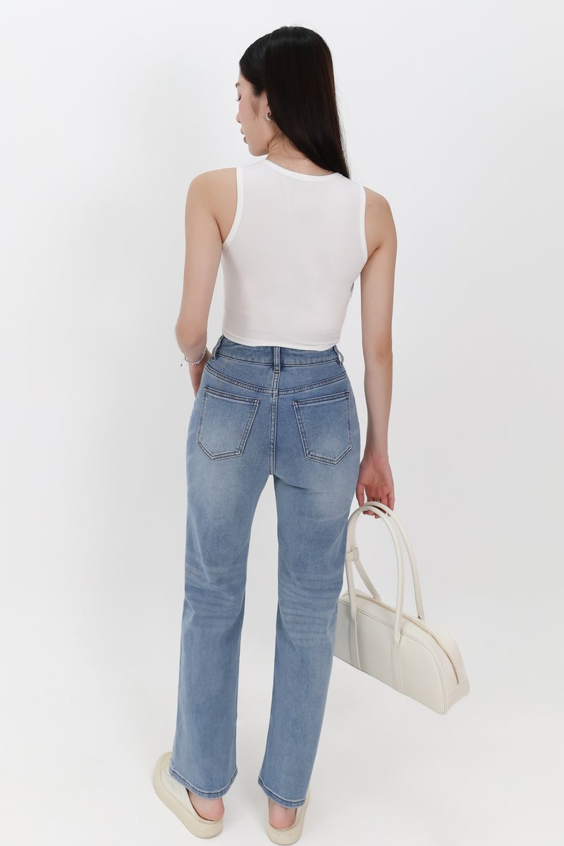 Tenra Twist Tank Top in White Tenra Twist Tank Top in White