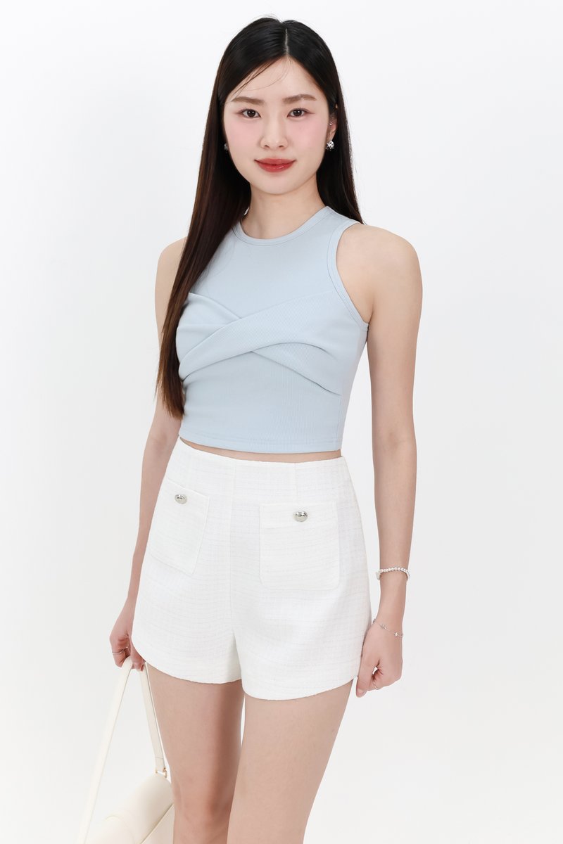 Tenra Twist Tank Top in Light Blue